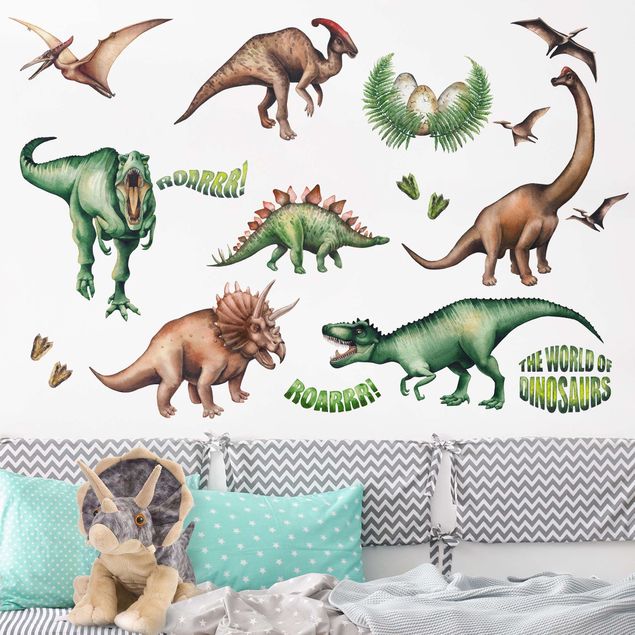 Autocolantes de parede dinossauros The world of dinosaurs