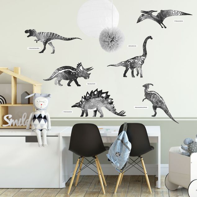 Autocolantes de parede animais Dinosaur silhouette