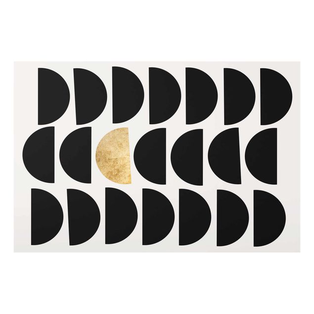 Tavlor svart och vitt Geometrical Semicircle II