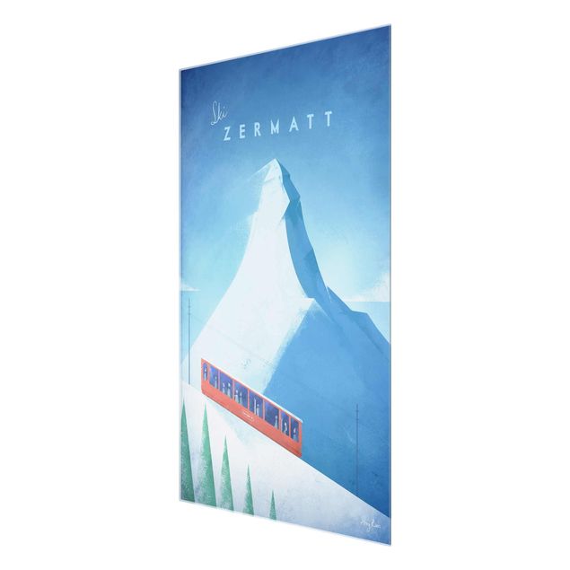 Glastavlor arkitektur och skyline Travel Poster - Zermatt