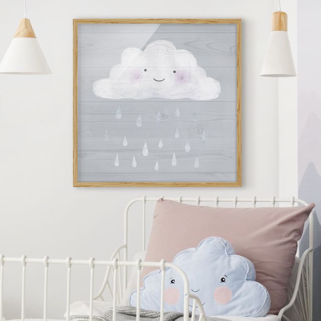 Inredning av barnrum Cloud With Silver Raindrops