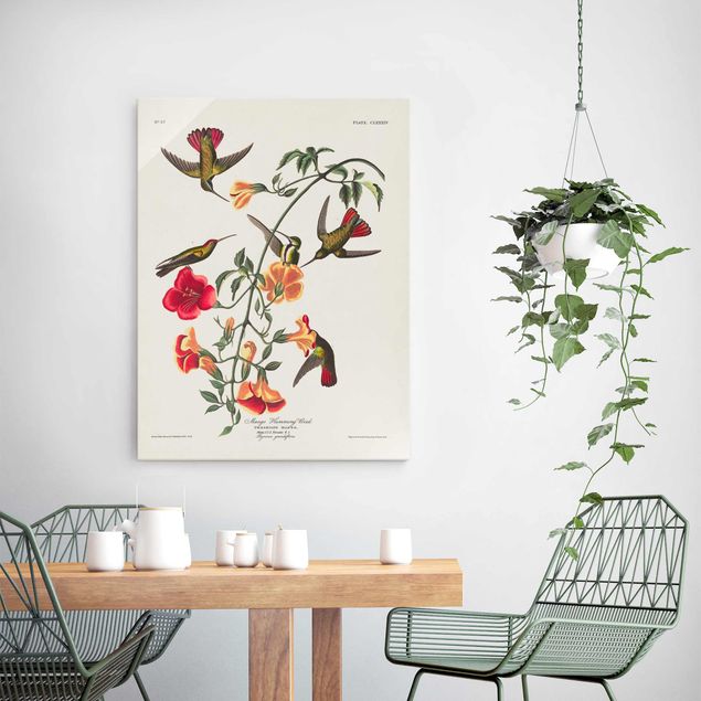 Glastavlor blommor  Vintage Board Mango Hummingbirds