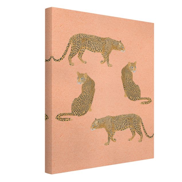 Tavlor tigrar Illustration Leopard Pink Painting