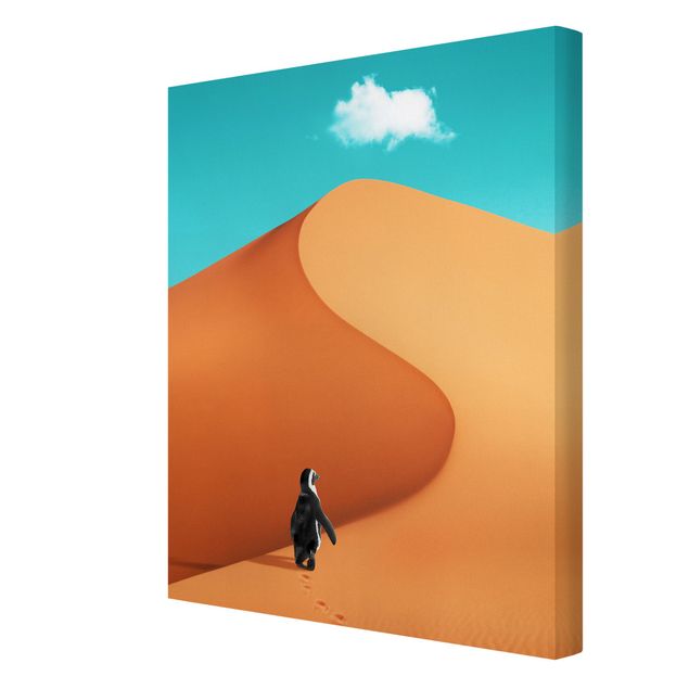 Canvastavlor landskap Desert With Penguin