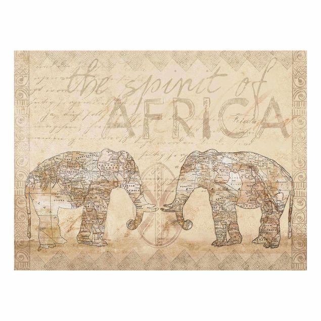 Tavlor världskartor Vintage Collage - Spirit Of Africa