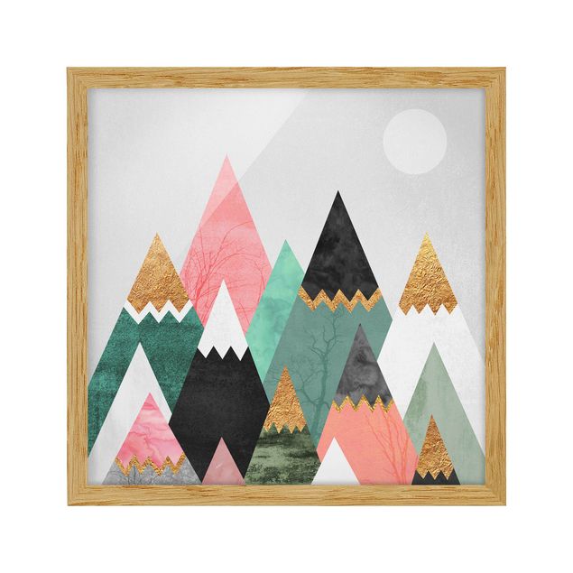 Tavlor bergen Triangular Mountains With Gold Tips