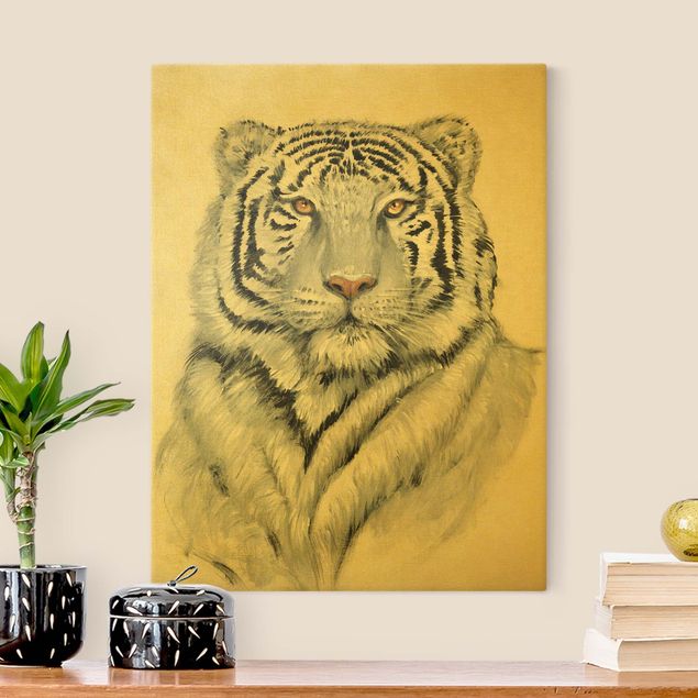 Canvastavlor djur Portrait White Tiger II