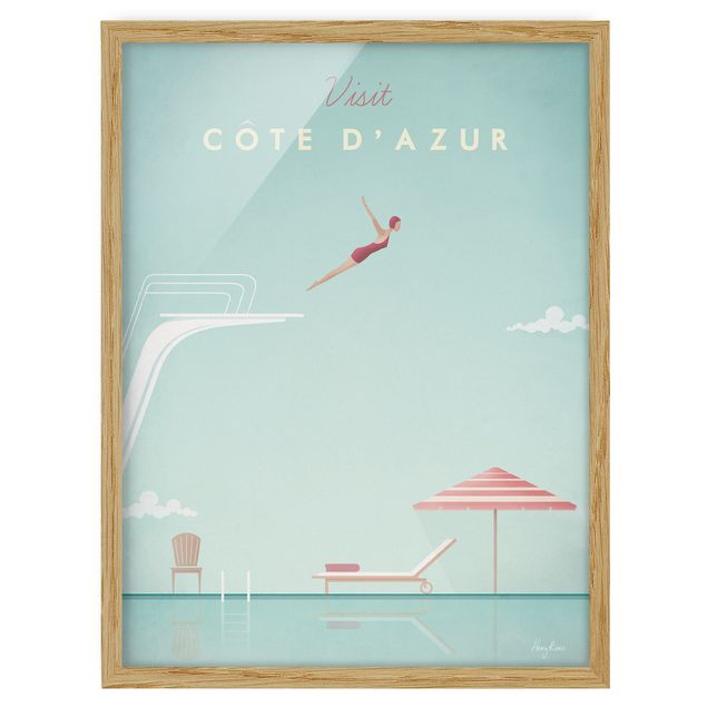 Tavlor stränder Travel Poster - Côte D'Azur