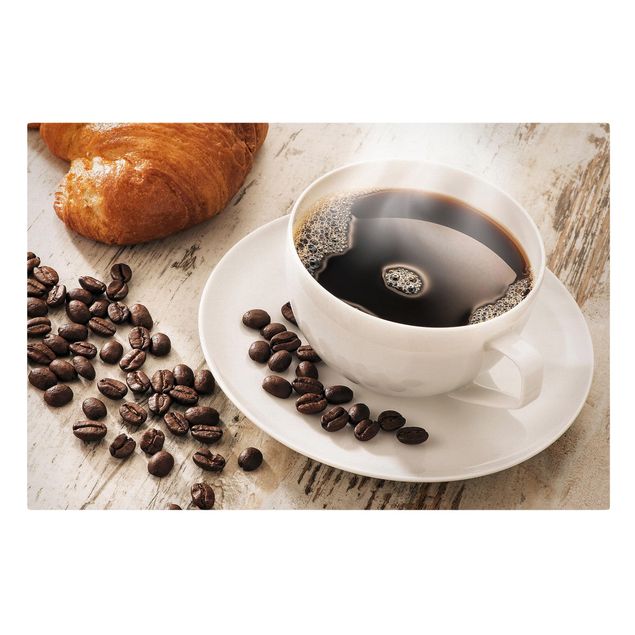 Tavlor Steaming coffee cup with coffee beans