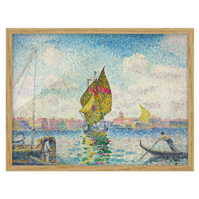 Konststilar Post Impressionism Henri Edmond Cross - Sailboats On Giudecca Or Venice, Marine