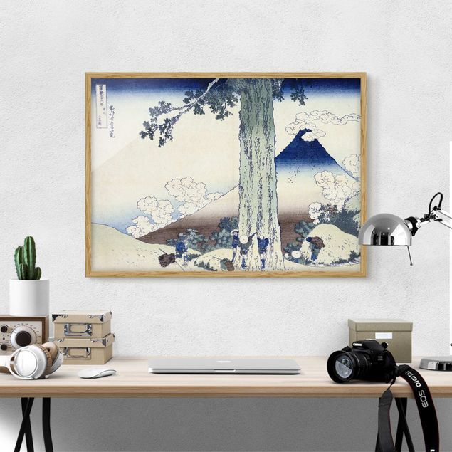 Tavlor med ram konstutskrifter Katsushika Hokusai - Mishima Pass In Kai Province