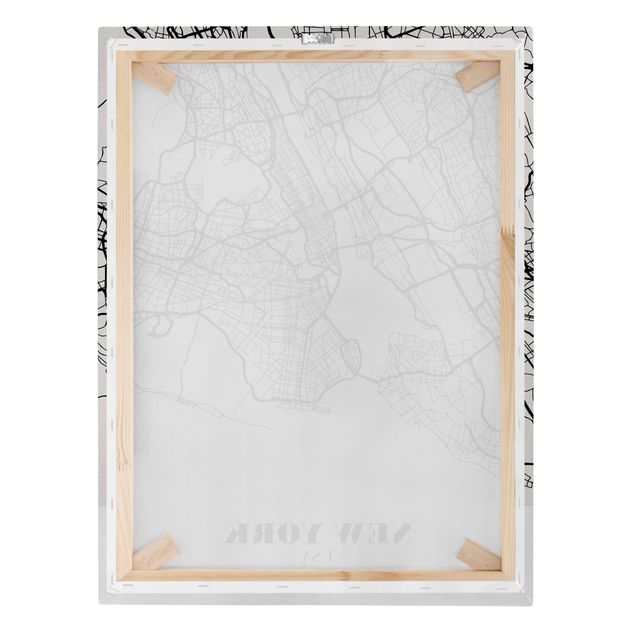Tavlor svart och vitt New York City Map - Classic