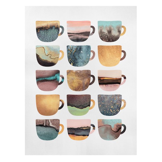 Tavlor konstutskrifter Colourful Coffee Mugs With Gold