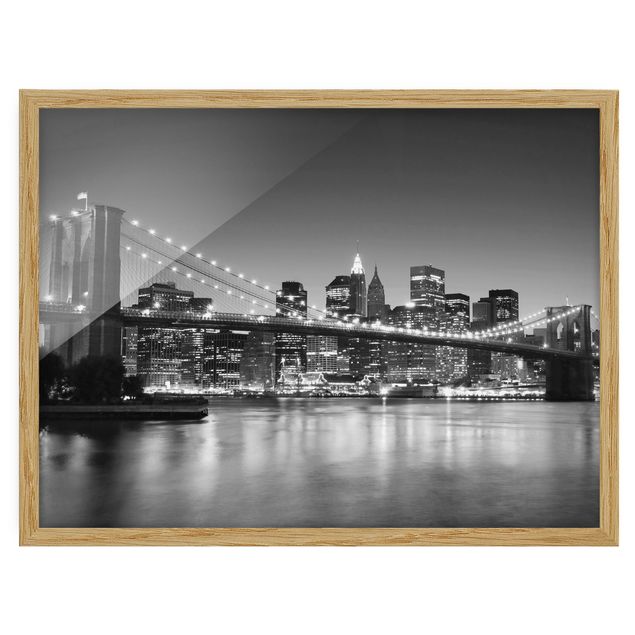 Tavlor arkitektur och skyline Brooklyn Bridge in New York II