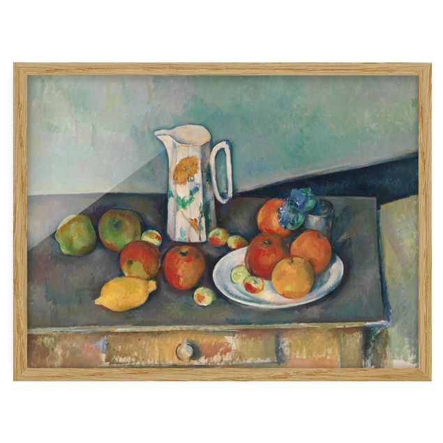 Konststilar Post Impressionism Paul Cézanne - Still Life With Milk Jug And Fruit