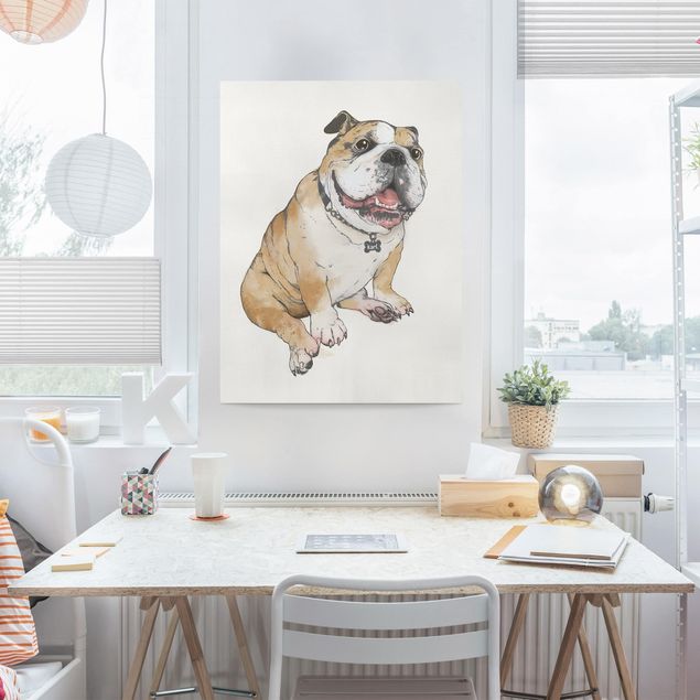 Kök dekoration Illustration Dog Bulldog Painting