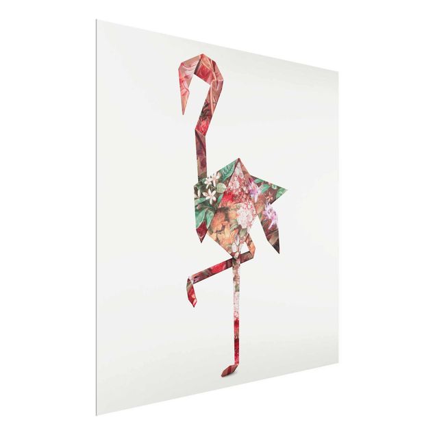 Tavlor blommor  Origami Flamingo