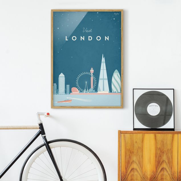 Tavlor med ram konstutskrifter Travel Poster - London