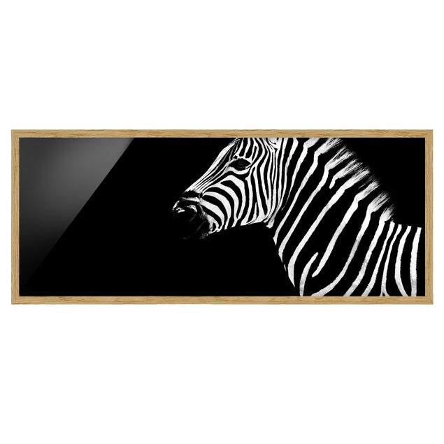 Tavlor med ram svart och vitt Zebra Safari Art