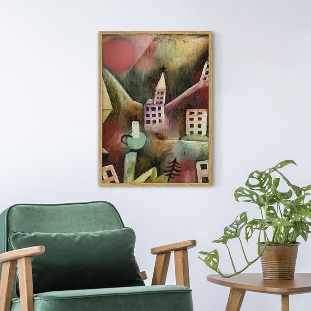 Tavlor med ram konstutskrifter Paul Klee - Destroyed Village