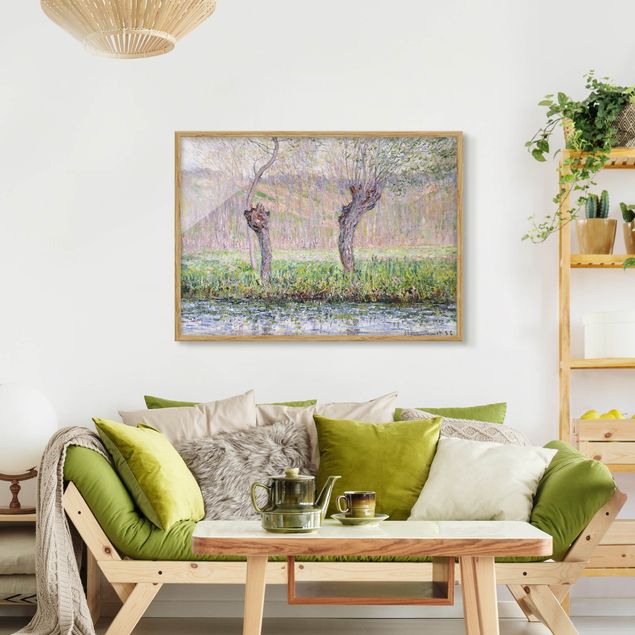 Tavlor med ram konstutskrifter Claude Monet - Willow Trees Spring