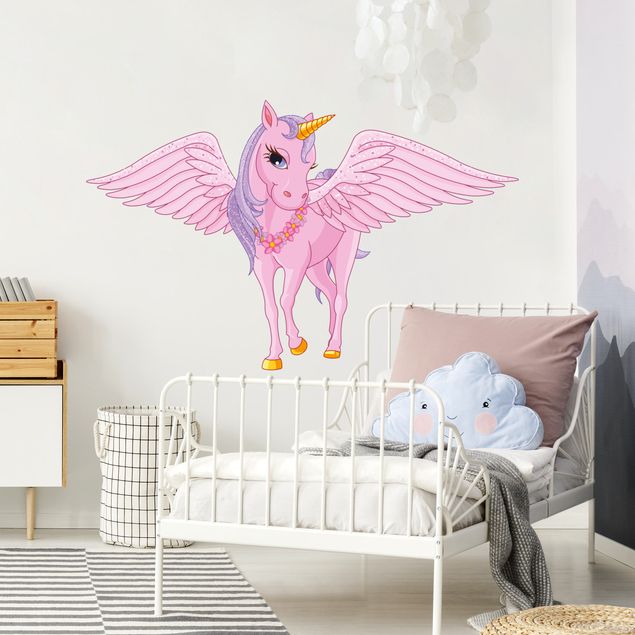 Wallstickers djur Unicorn with wing