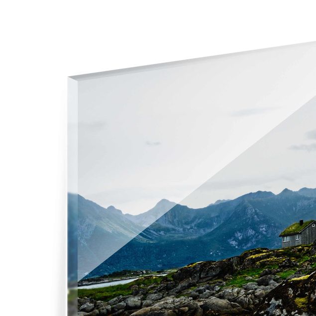 Glastavlor landskap Desolate Hut In Norway