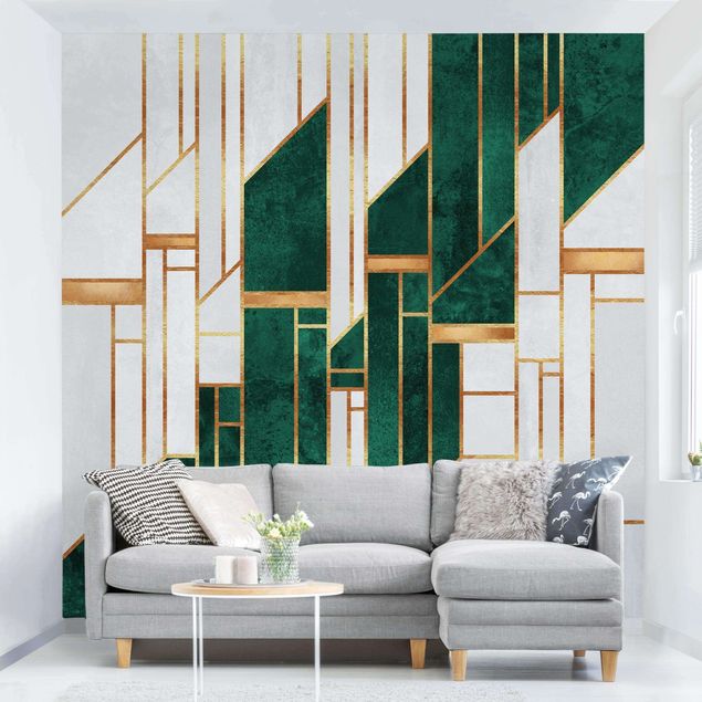 Kök dekoration Emerald And gold Geometry