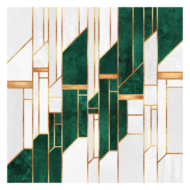 Tapeter Emerald And gold Geometry