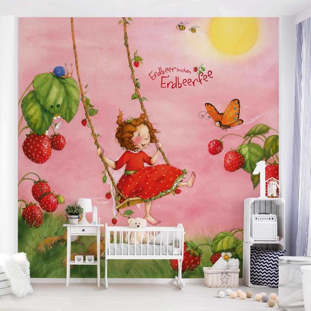 Fototapeter fjärilar Little Strawberry Strawberry Fairy - Tree Swing