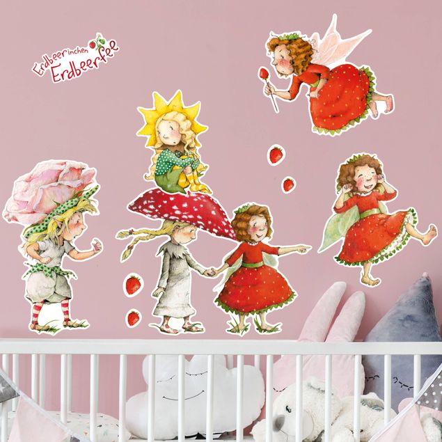 Wallstickers älvor Strawberrings Strawberry Faire - Strawberats, Ida and Eleni Sticker Set