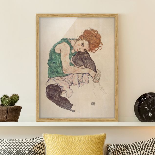 Konststilar Expressionism Egon Schiele - Sitting Woman With A Knee Up