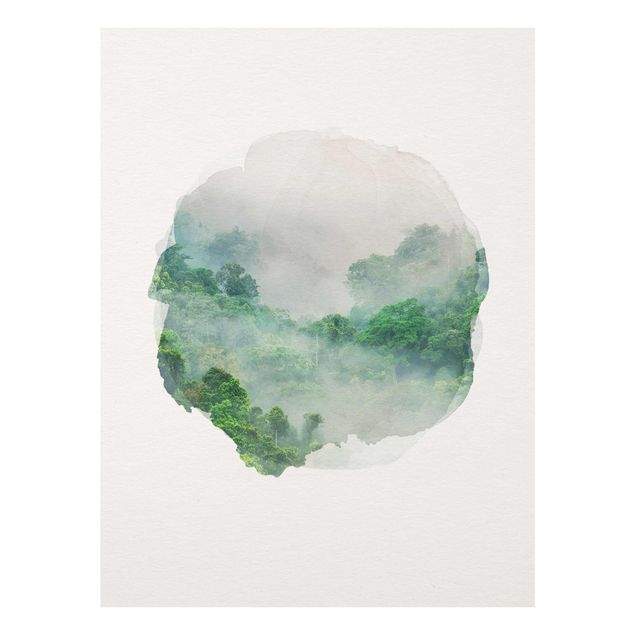 Tavlor djungel WaterColours - Jungle In The Mist