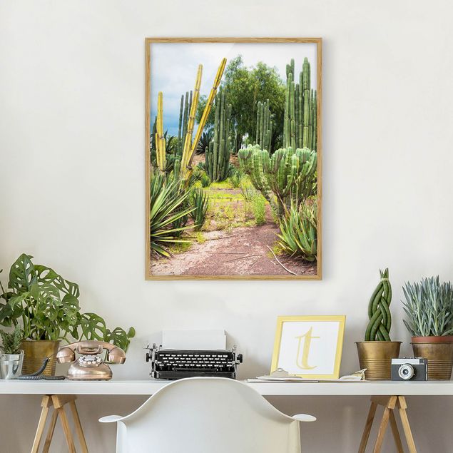 Tavlor med ram konstutskrifter Cactus Landscape