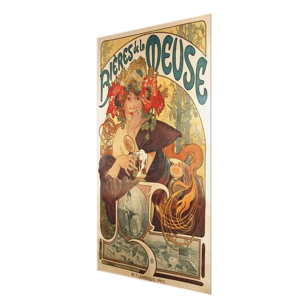 Glastavlor ordspråk Alfons Mucha - Poster For La Meuse Beer