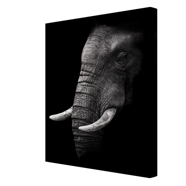 Canvastavlor landskap Dark Elephant Portrait