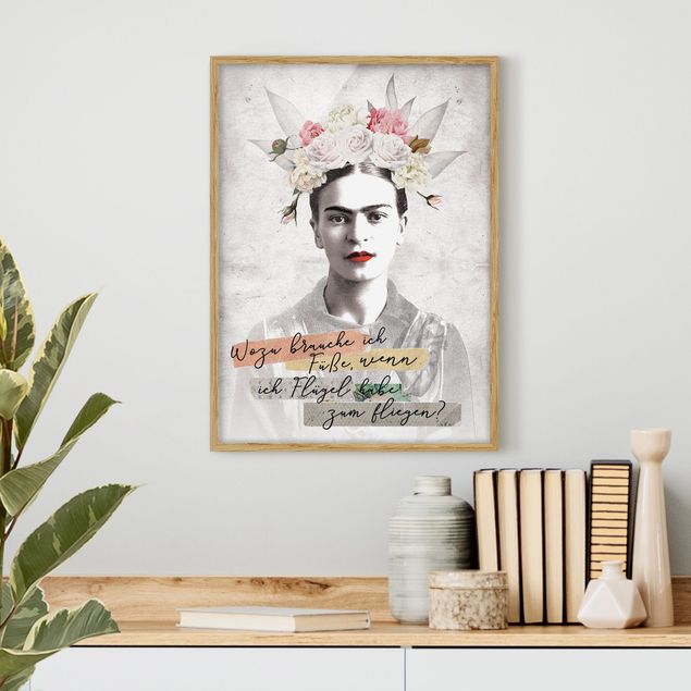 Tavlor med ram konstutskrifter Frida Kahlo - A quote