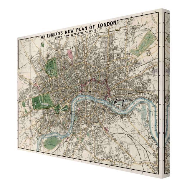 Canvastavlor världskartor Vintage Map London