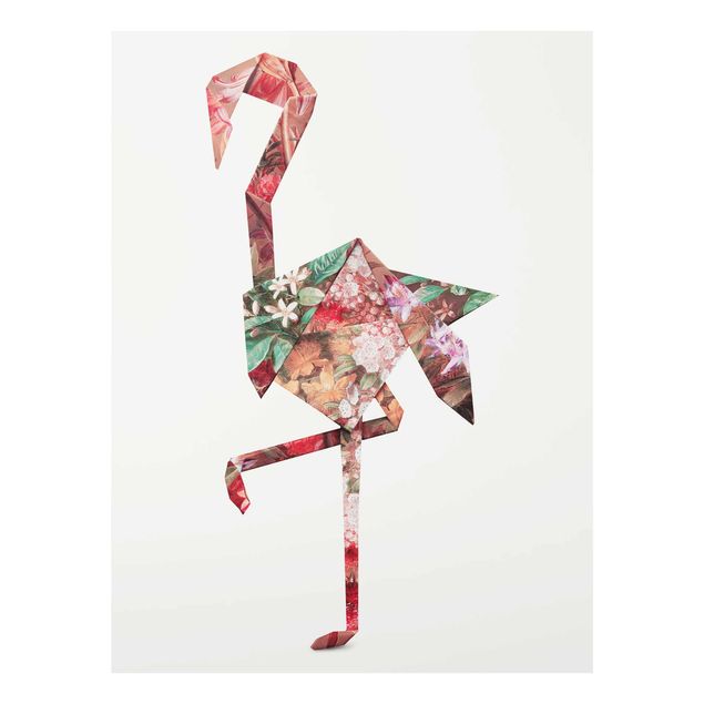 Tavlor rosa Origami Flamingo