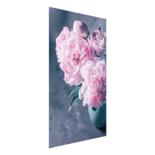 Glastavlor blommor  Vase With Light Pink Peony Shabby