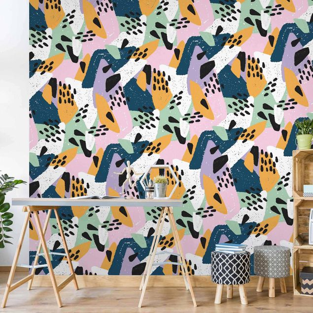 Tapeter vintage Vividly Colourful Pattern With Dots