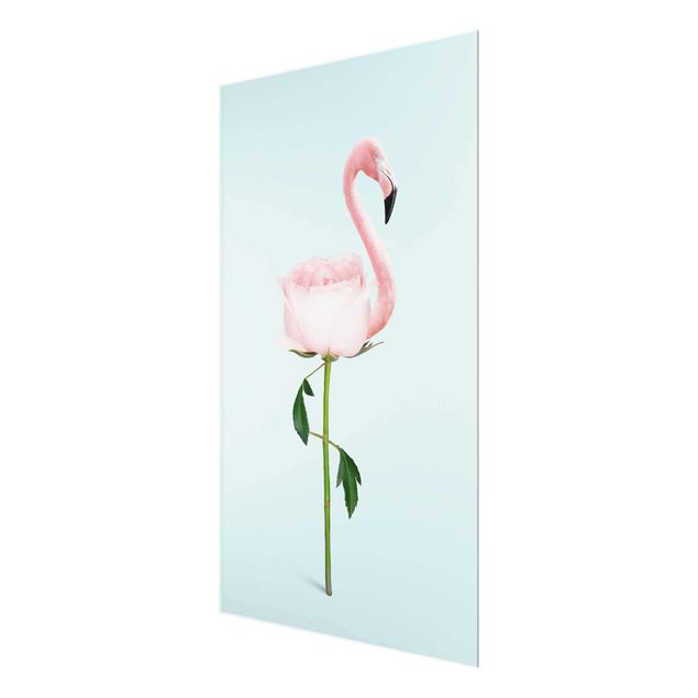 Tavlor blommor  Flamingo With Rose