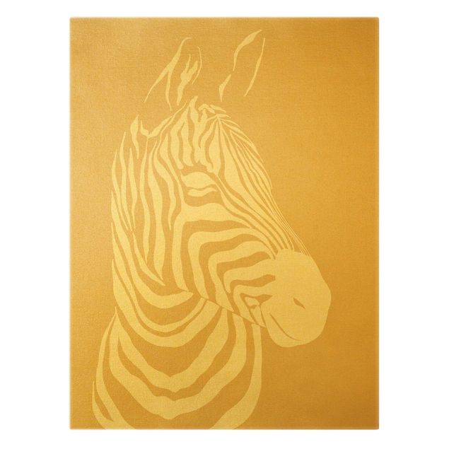 Canvastavlor Safari Animals - Portrait Zebra Beige