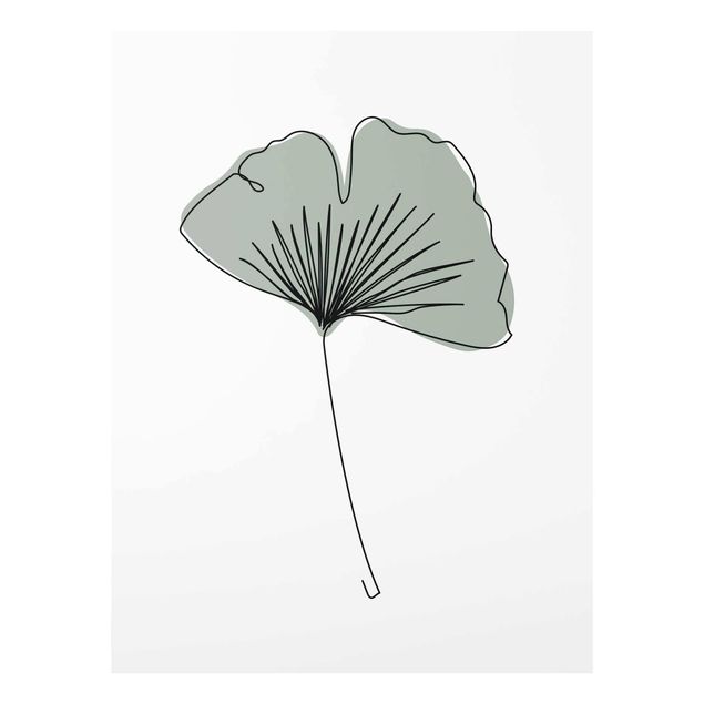 Tavlor blommor  Gingko Leaf Line Art