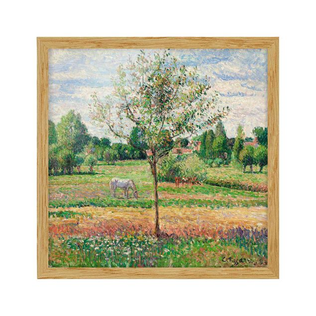 Konststilar Pointillism Camille Pissarro - Meadow with Grey Horse, Eragny