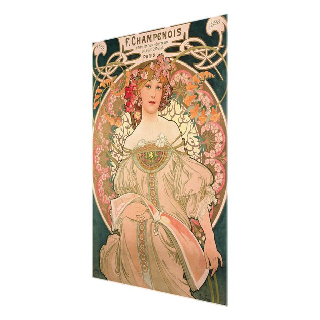 Glastavlor blommor  Alfons Mucha - Poster For F. Champenois