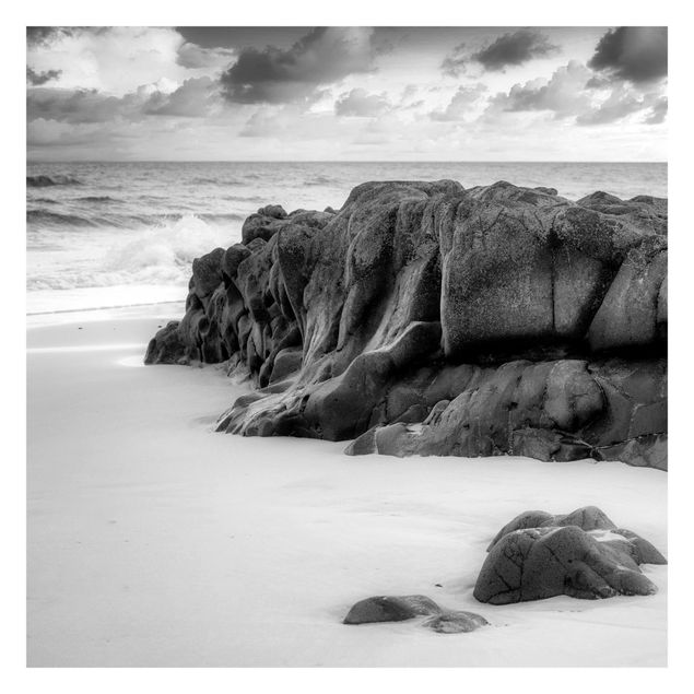 Fototapeter landskap Rock On The Beach Black And White