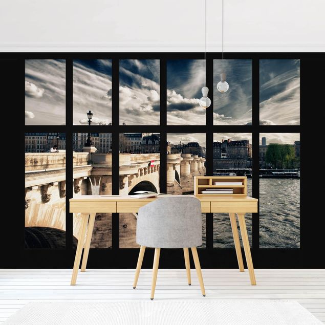 Fototapeter arkitektur och skyline Window Bridge Paris