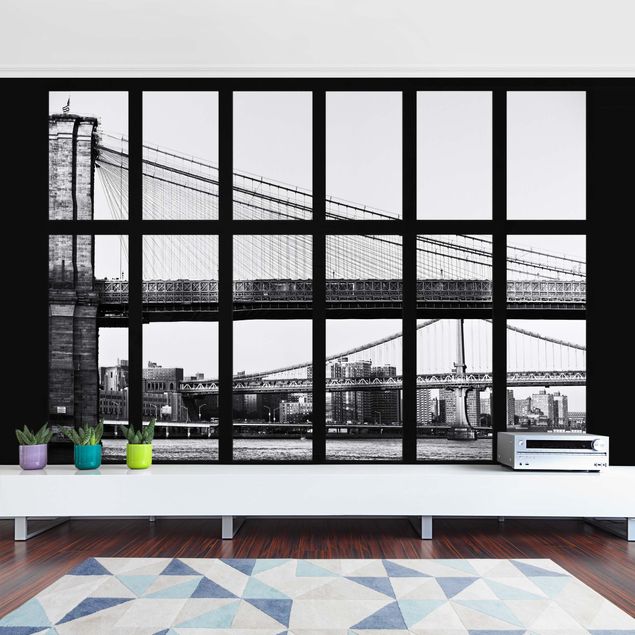 Fototapeter arkitektur och skyline Window Bridges New York
