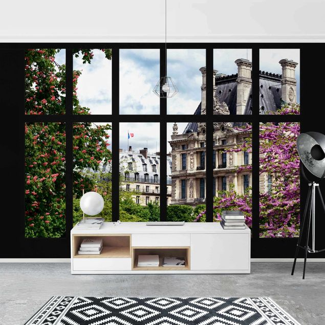 Fototapeter 3D Window Spring II Paris